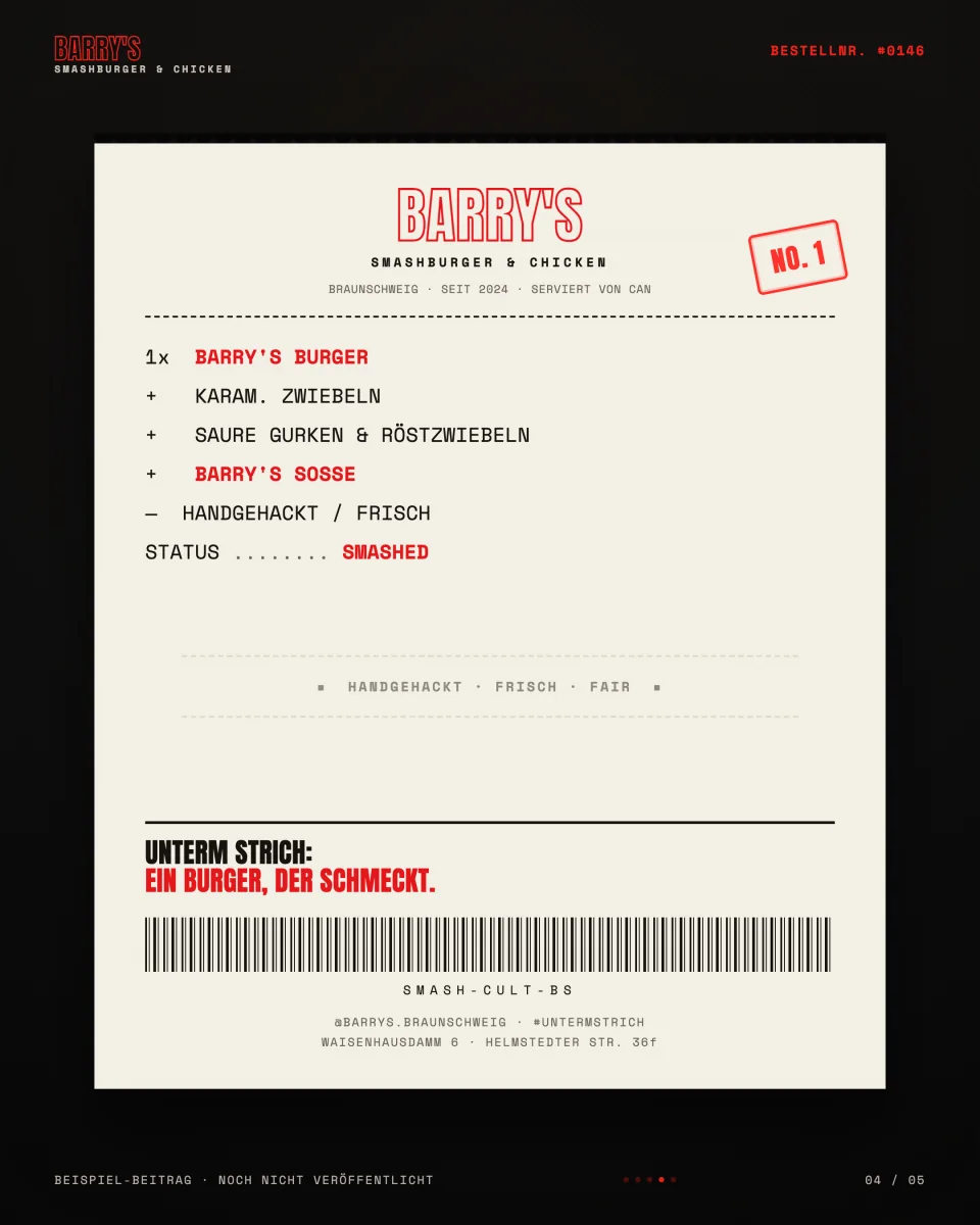 Barry's — Beispiel-Beitrag Kassenbon